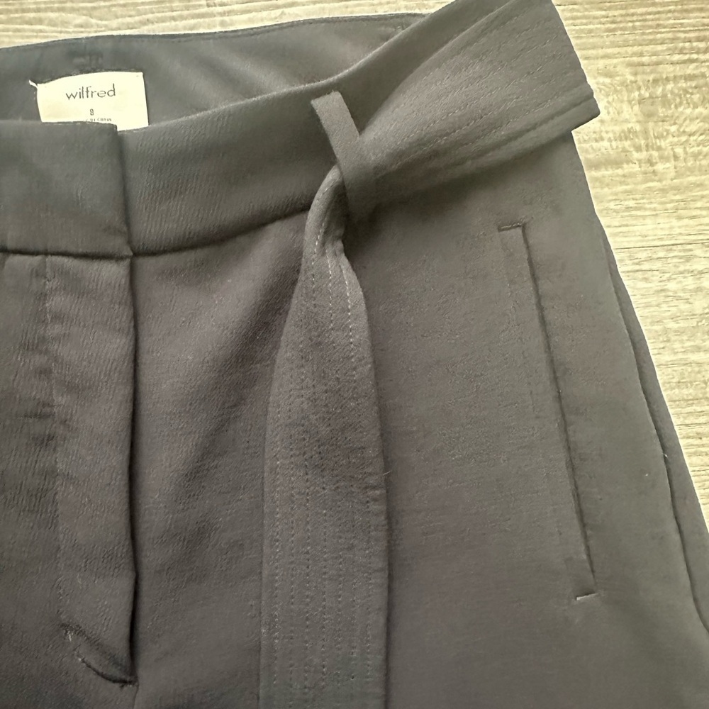 Wilfred Tie-front Black Pants Sz 8 neutral work professional corporategirl - Picture 6 of 8